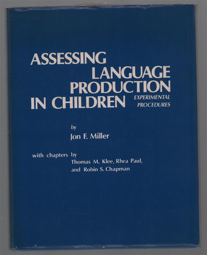 Assessing language production in children : experimental procedures