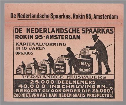 reclame briefkaart DE NEDERLANDSCHE SPAARKAS