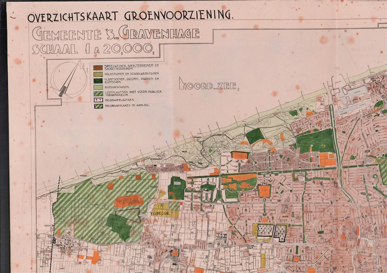 Overzichtskaart Groenvoorziening Gemeente s Gravenhage schaal 1 a 20.000