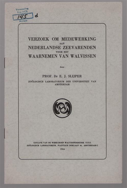 Verzoek om medewerking aan nederlandse zeevarenden voor het waarnemen van walvissen