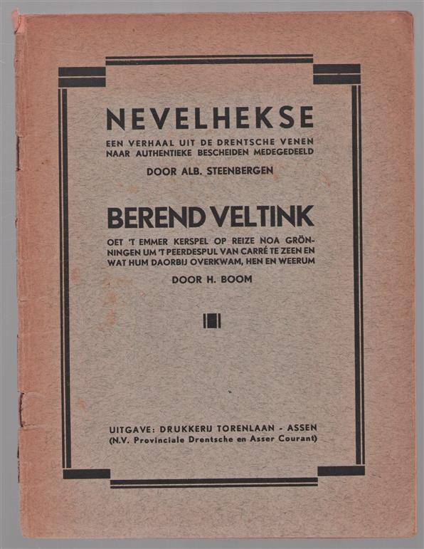 Nevelhekse : een verhaal uit de Drentsche venen - Berend Veltink oet t Emmer kerspel op reize.....