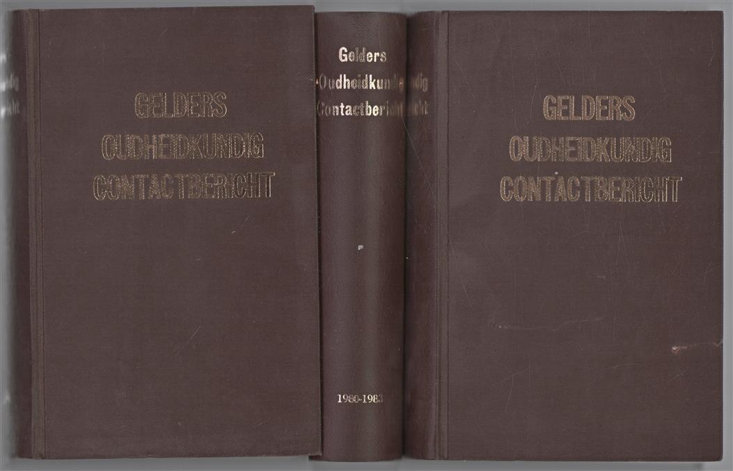 Gelders oudheidkundig contactbericht nrs 60  tm 115   gebonden in 3 banden met goud opdruk - 1974 tm 1979 + 1980 tm 1983 + 1984 tm 1987