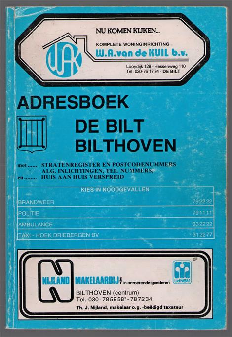 Adresboek De Bilt - Bilthoven