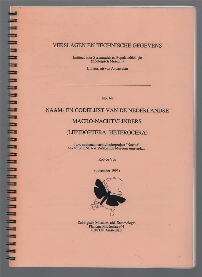 Naam- en codelijst van de Nederlandse macro-nachtvlinders ( = Name List of the big moths )