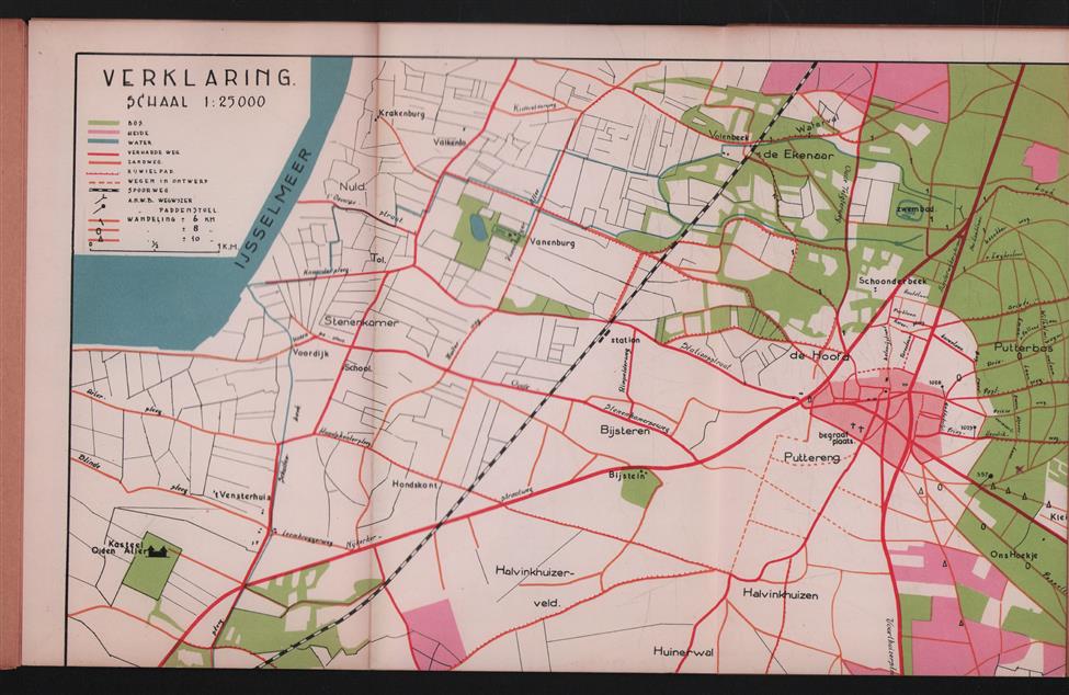 Toeristenkaart van Putten op de Veluwe. ( tourist Map )