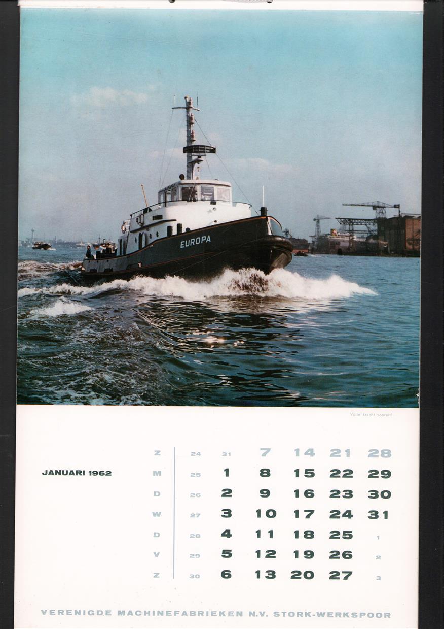 verenigde machinefabrieken stork werkspoor kalender 1962