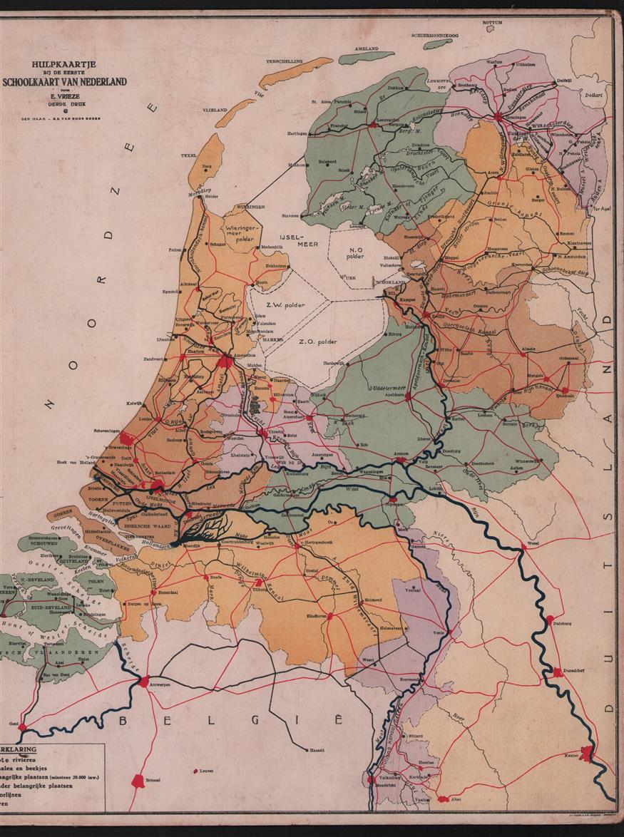 Hulpkaartje bij de eerste schookaart van Nederland