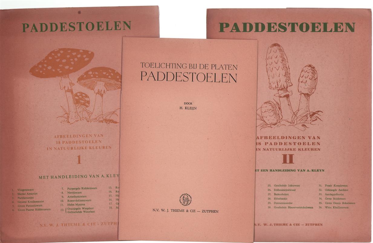 Paddestoelen : afbeeldingen van [36] paddestoelen in natuurlijke kleuren Plaat I en plaat II