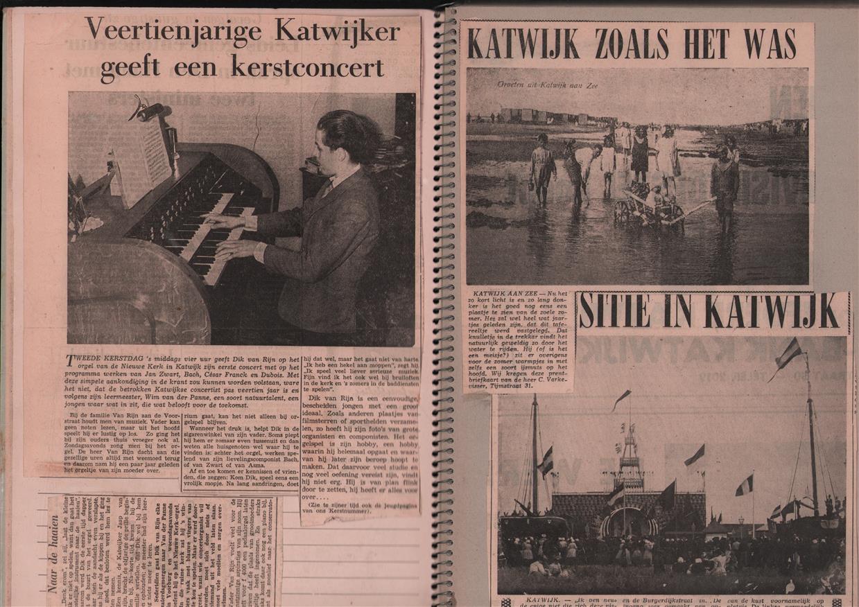 Plakboek KATWIJK - spiraalband met ingeplakte kranten artikelen
