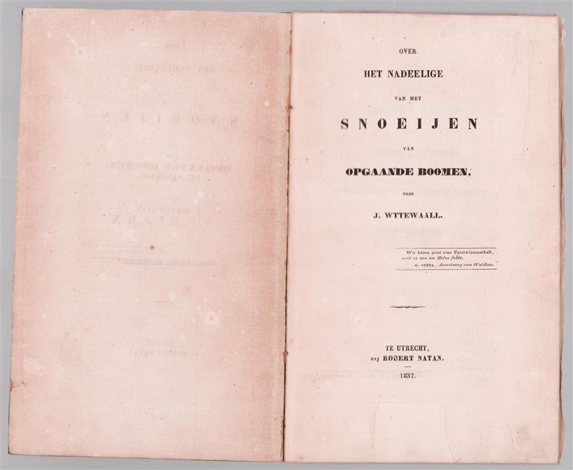 Over het nadeelige van het snoeijen van opgaande boomen