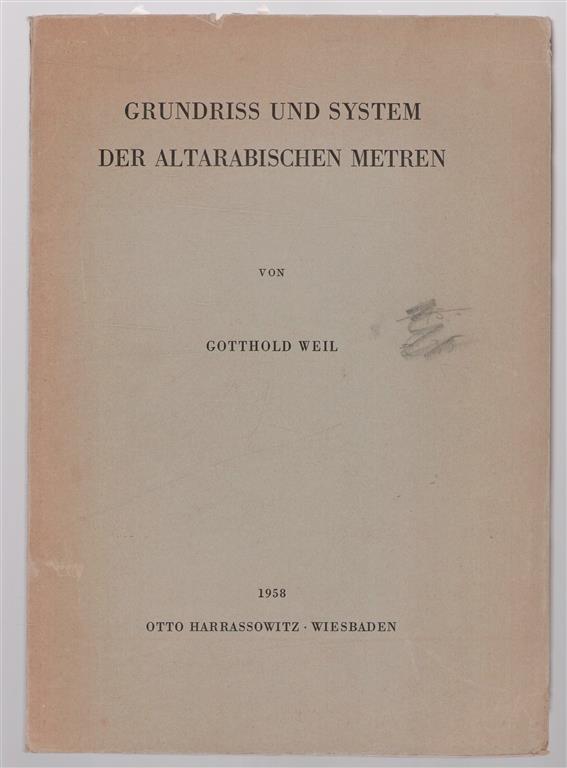Grundriss und System der altarabischen Metren