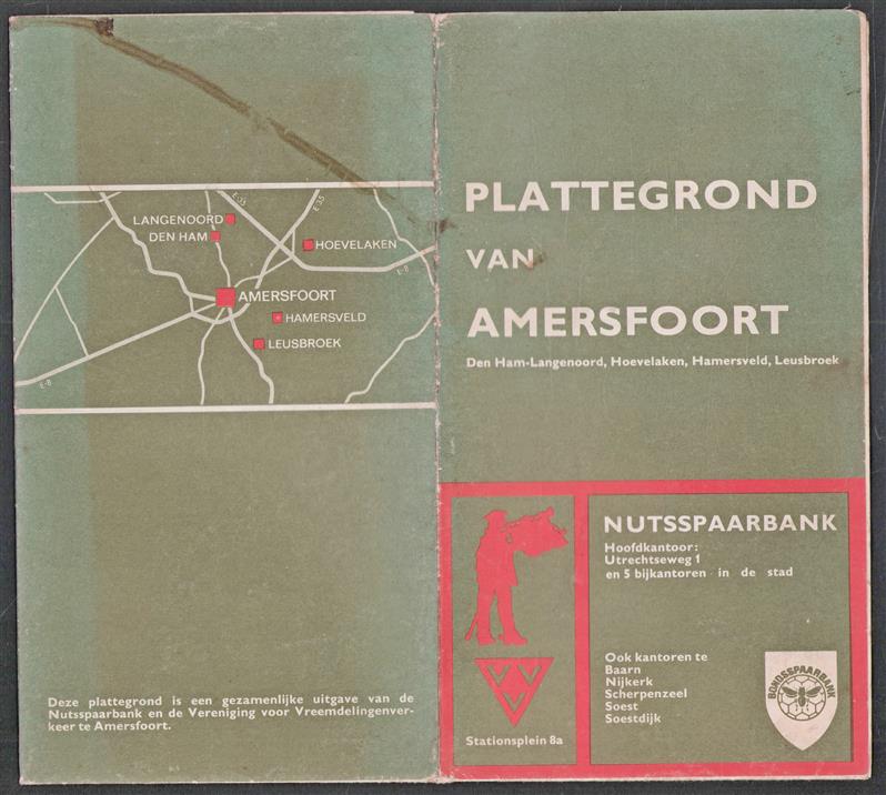 Plattegrond van Amersfoort : den Ham-Langenoord, Hoevelaken, Hamersveld, Leusbroek