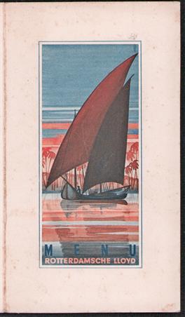 (TOERISME / TOERISTEN BROCHURE) menukaart  LUNCH Rotterdamsche LLoyd Maandag 16 Juni 1947