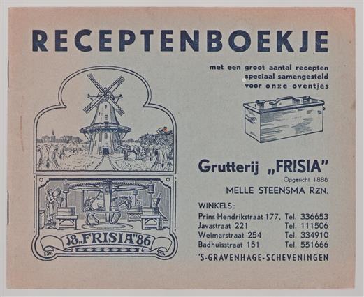 Receptenboekje Grutterij "Frisia"