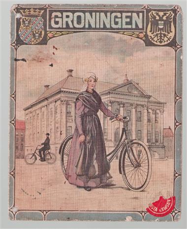 Provincie kaartje - Groningen  Antiek Fietskaartje
