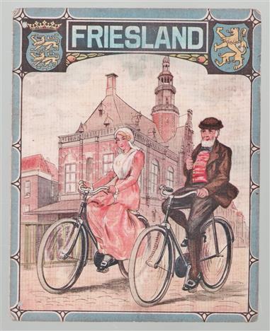 Provincie kaartje - Friesland Antiek Fietskaartje