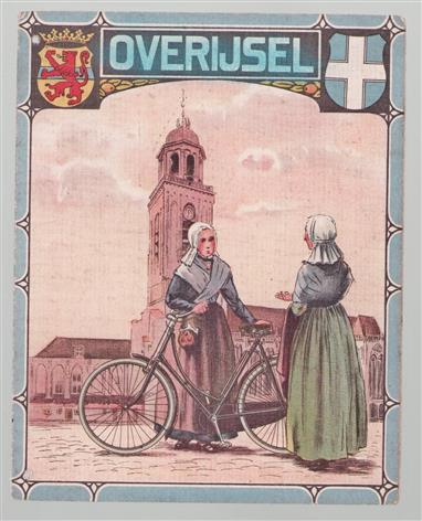 Provincie kaartje - Overijsel Antiek Fietskaartje