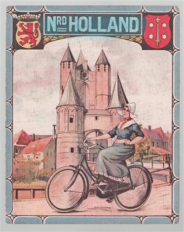 Provincie kaartje - Nrd Holland Antiek Fietskaartje = Noord Holland