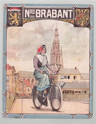 Provincie kaartje - Nrd Brabant Antiek Fietskaartje = Noord Brabant
