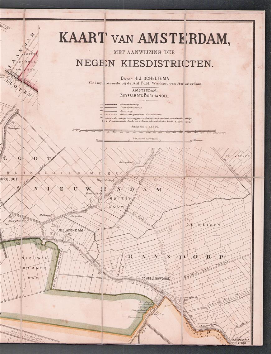 Kaart van Amsterdam : met aanwijzing der negen kiesdistricten