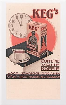 (Reclame kaartje) - Keg s Coffeine vrije koffie