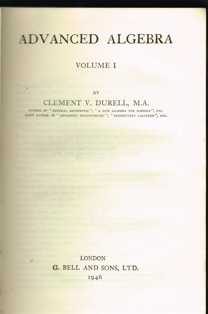 Advanced algebra. Volume 1