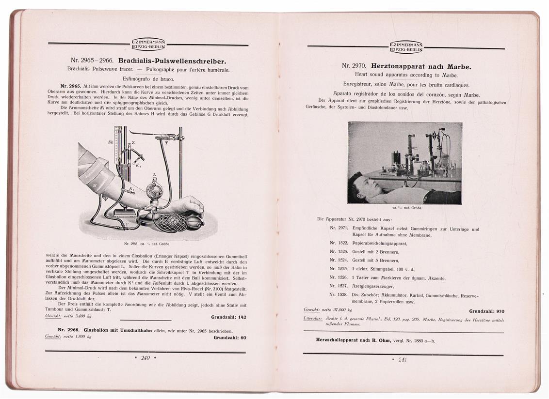 E. Zimmermann wissenschaftliche Apparate : Gegrundet 1887 ; psychologische und physiologische apparate ; Liste 50.