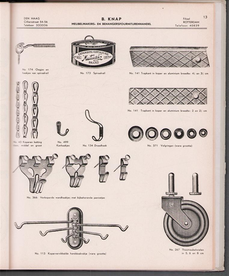 VERKOOP CATALOGUS behang materiaal en bekledings materialen + gereedschappen en meubel beslag