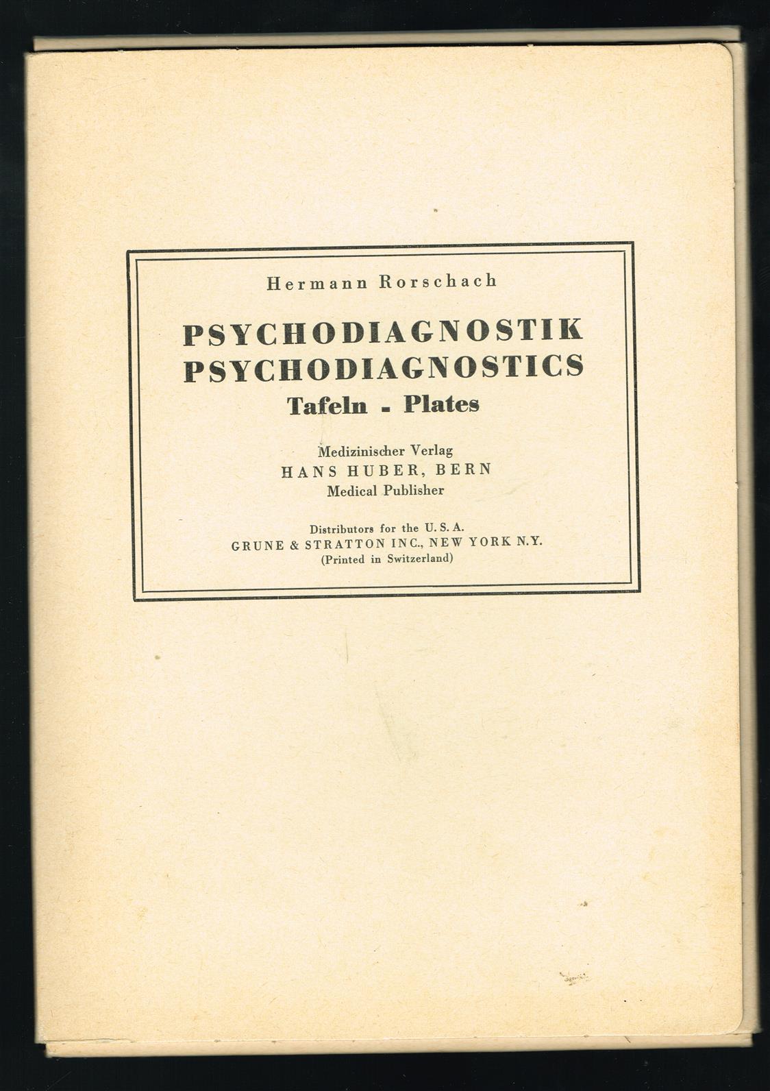 Psychodiagnostik. Psychodiagnostics. Tafeln. Plates.