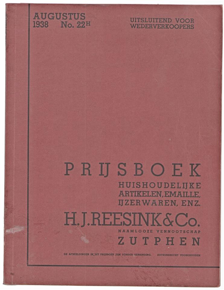 Prijsboek : huishoudelijke geemailleerde- en gegalvaniseerde artikelen, ijzerwaren, fornuizen.