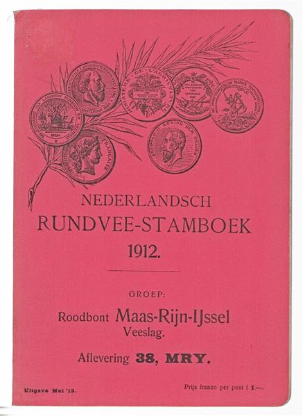 Aflevering 38 MRY Nederlandsch rundvee-stamboek / M.R.IJ, Roodbont Maas-Rijn-IJssel Veeslag.