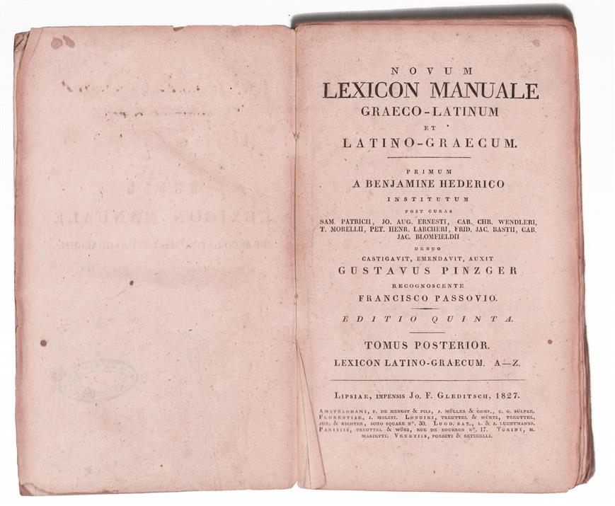 Novum lexicon manuale graeco-latinum et latino-graecum / 2, Lexicon latino-graecum. A-Z.