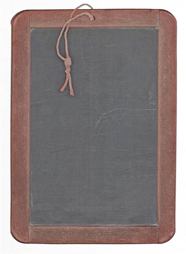 SCHOOLMATERIAAL - oude schrijf-lei met houten rand