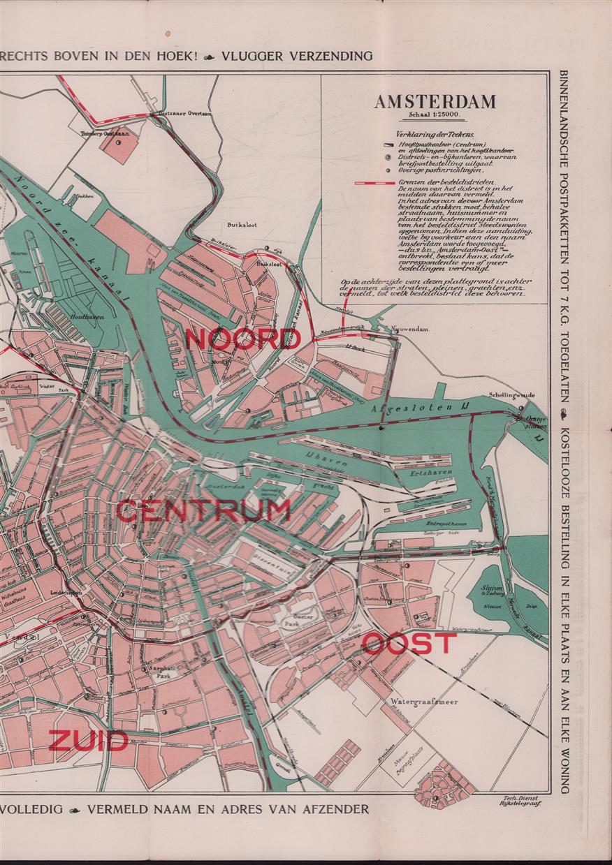 (PLATTEGROND / KAART - CITY MAP / MAP) Plattegrond van Amsterdam -: 25.000