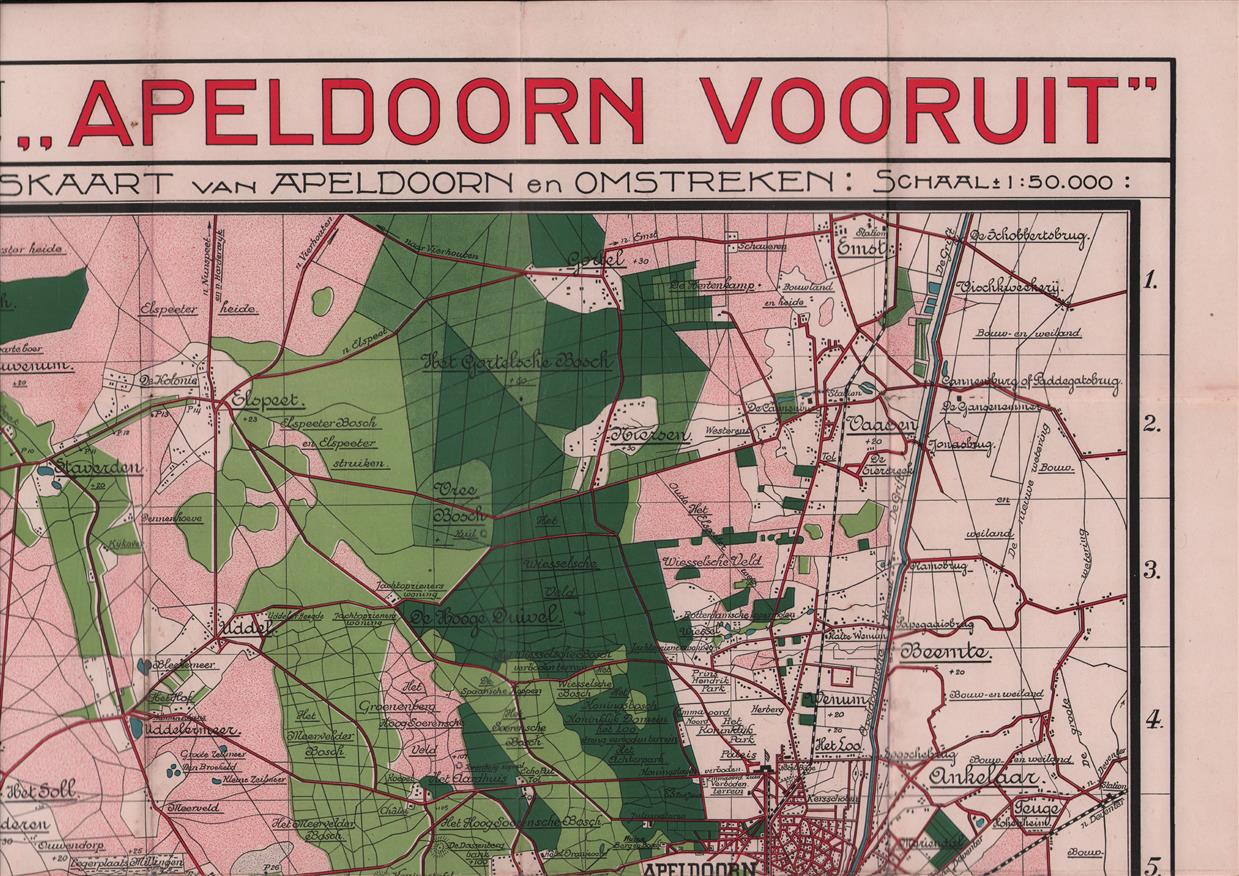( Plattegrond Apeldoorn )  - Apeldoorn Vooruit - Rij - wandel en Fietskaart van Apeldoorn en omstreken (1: 50.000)