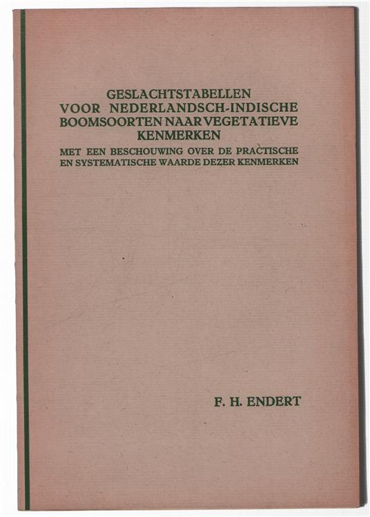 Geslachtstabellen voor Ned.-Indische boomsoorten naar vegetatieve kenmerken