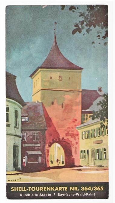 Shell-Tourenkarte 364/365 Durch alte St�dte. Bayrische-Wald-Fahrt.