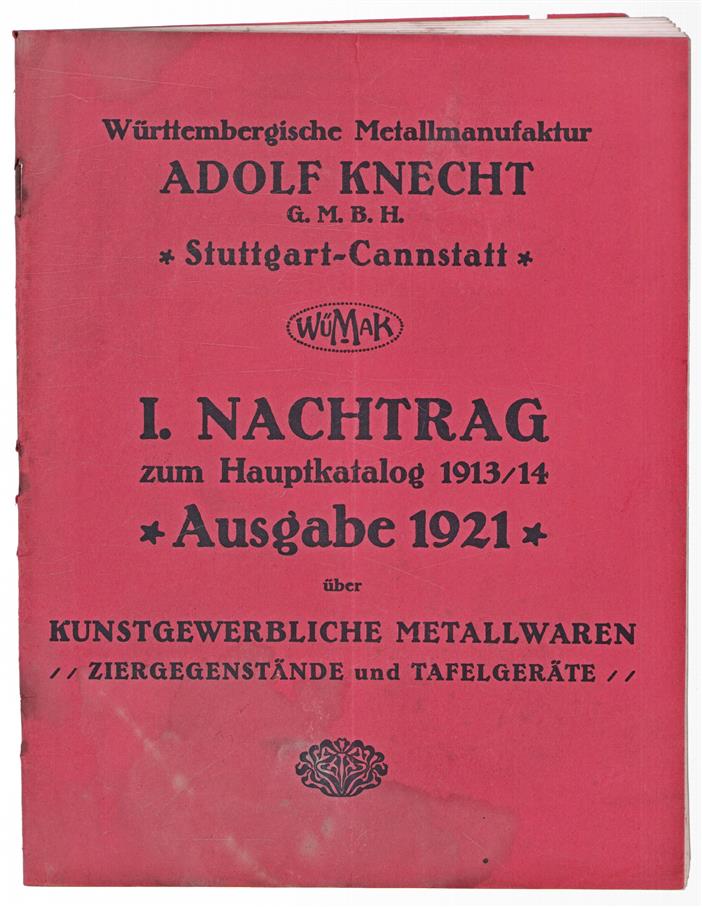 1. Nachtrag zum haubtkatalog 1913 / 1914 uber Kunstgewerbliche metallwaren, Ziergegenstande und Tafelgerate