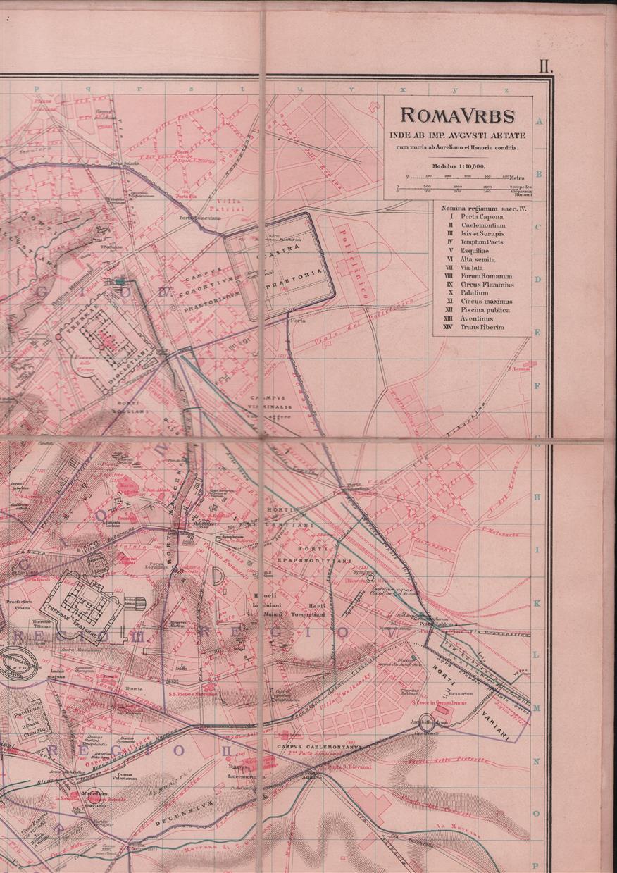 Roma - Rome Kaart op linnen