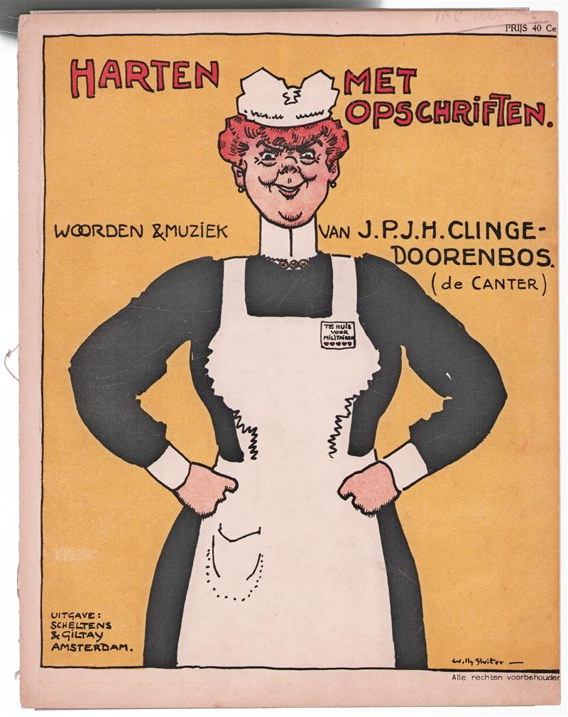 Harten met opschriften  (bladmuziek kleur)