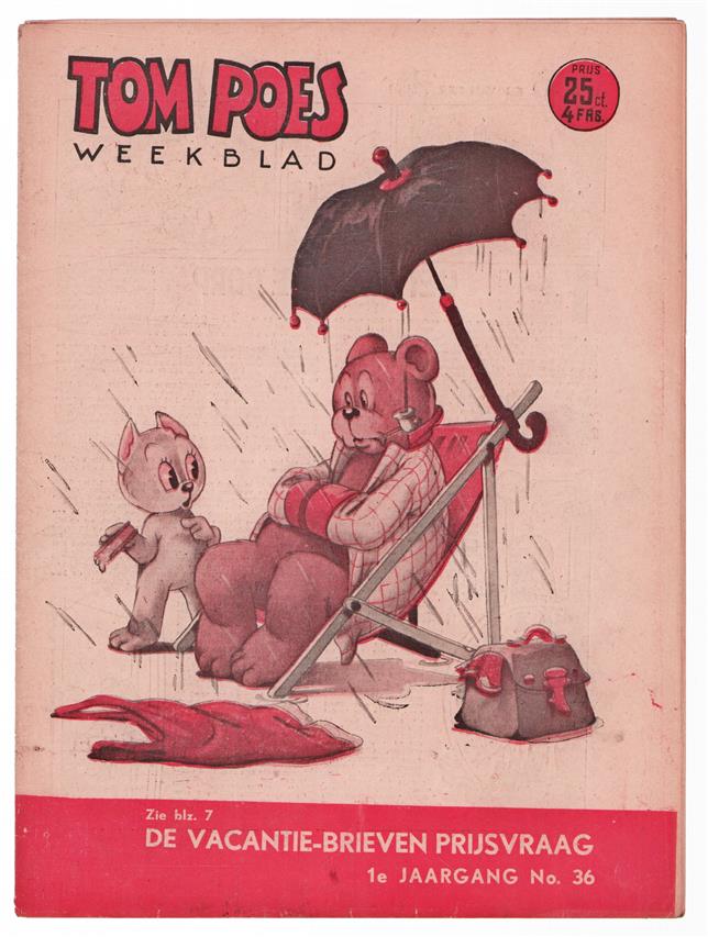Tom Poes Weekblad ( originele oude uitgave ) nr 36
