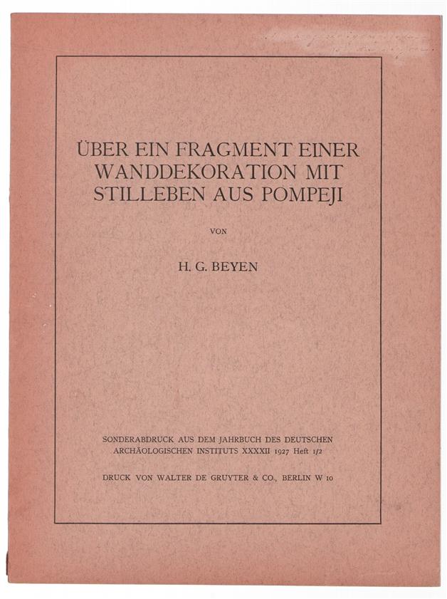 Über ein Fragment einer Wanddekoration mit Stilleben aus Pompeji