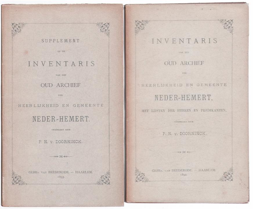 Inventaris van het oud archief der heerlijkheid en gemeente Neder-Hemert, met lijsten der heeren en predikanten