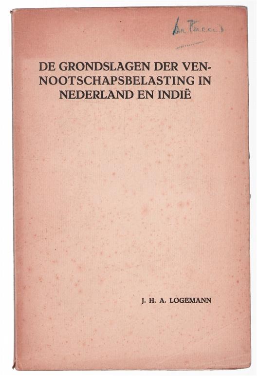 De grondslagen der vennootschapsbelasting in Nederland en Indi�