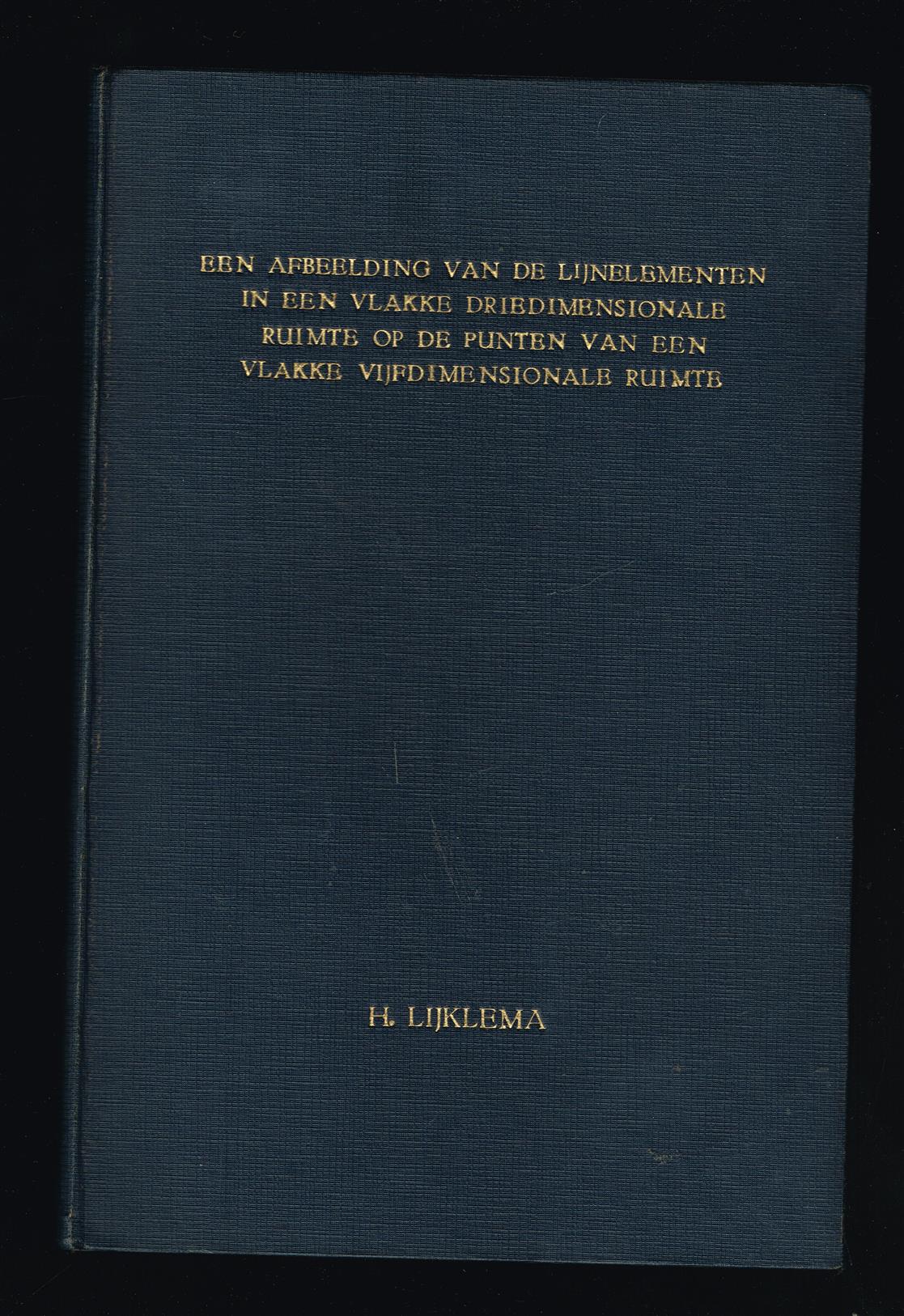 Een afbeelding van de lijnelementen in een vlakke driedimensionale ruimte op de punten van een vlakke vijfdimensionale ruimte Proefschrift