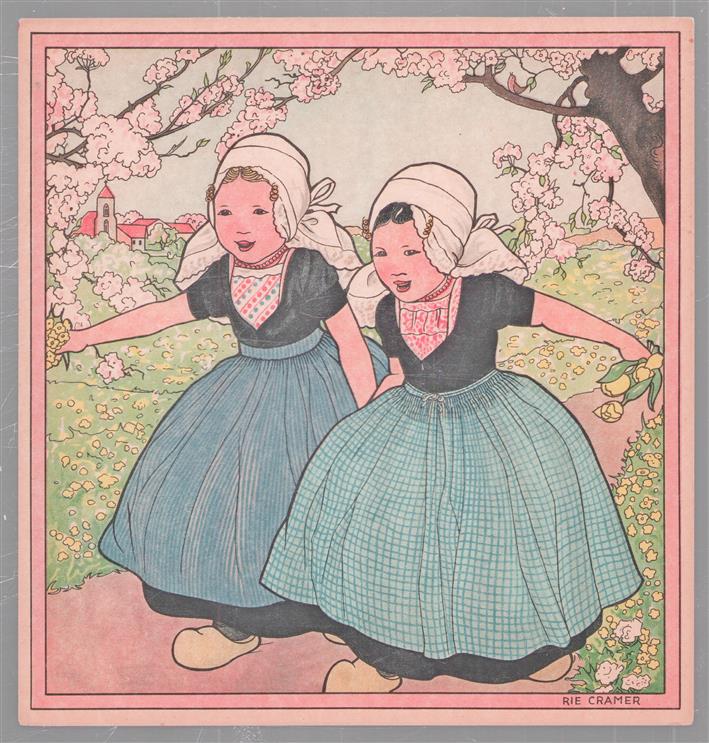 PRENT - Litho   2 zeeuwse meisjes
