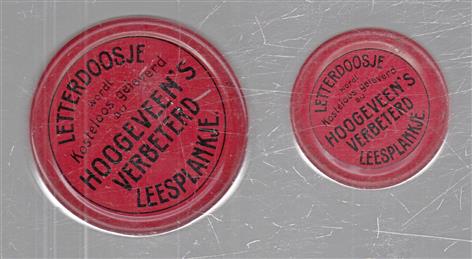 2 metalen letterdoosjes Hoogeveen s verbeterd leesplankje ( ZONDER LETTERTJES)