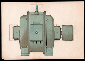 (BEDRIJF CATALOGUS - TRADE CATALOGUE) Draaistroommotor met kooianker. Sijthoff's Beweegbare Modellen van Hedendaagsche Techniek. Met beschrijvenden tekst.
