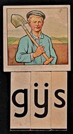 GIJS  Klassikale leesplank losse kaart met de letters