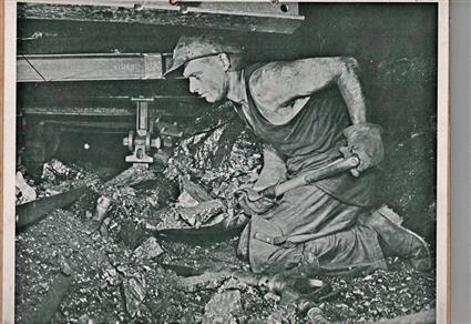 Schoolplaat 3 stuks Steenkool winning Oranje Nassau mijnen